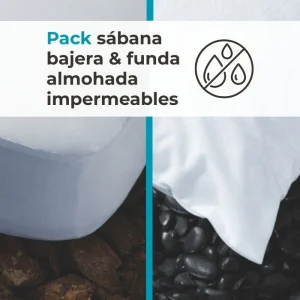 Pack sábana bajera y funda de almohada impermeables